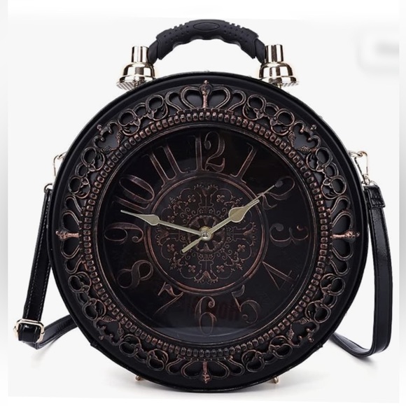 Barcelo Handbags - NWT Steampunk Crossbody Large Shoulder Working Clock Purse or Home Decor…